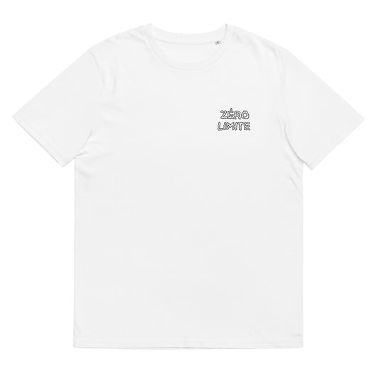 Tshirt "Zéro Limite" blanc unisexe en coton bio